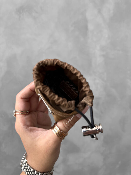 Prada Cork Beige Re-Nylon Mini Pouch Bag Charm