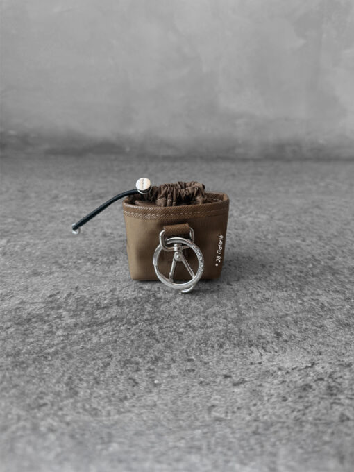 Prada Cork Beige Re-Nylon Mini Pouch Bag Charm