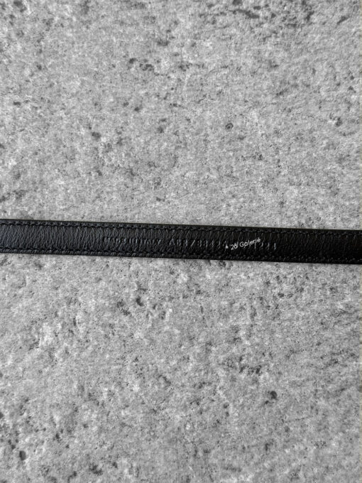 Saint Laurent 1cm Black Cassandre Belt in Calfskin Leather and Gold Hardware
