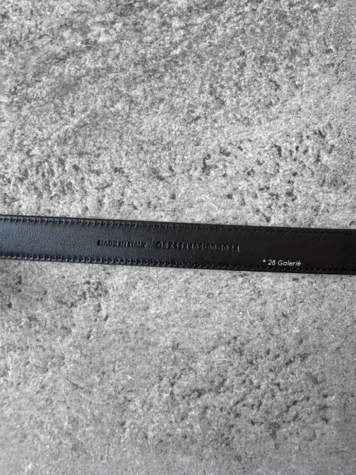 Saint Laurent 2cm Black Cassandre Belt in Crocodile Leather and Gold Hardware