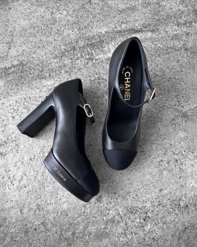 Chanel 35.5 Black Mary Janes Heels
