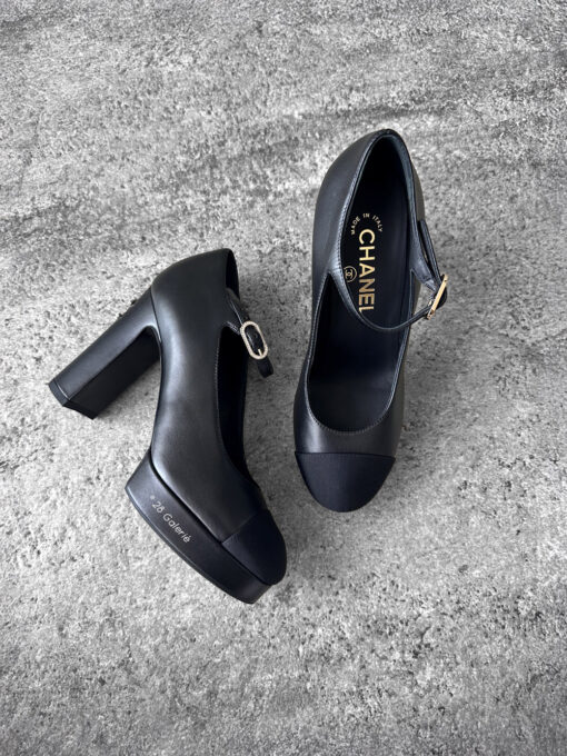 Chanel 35.5 Black Mary Janes Heels