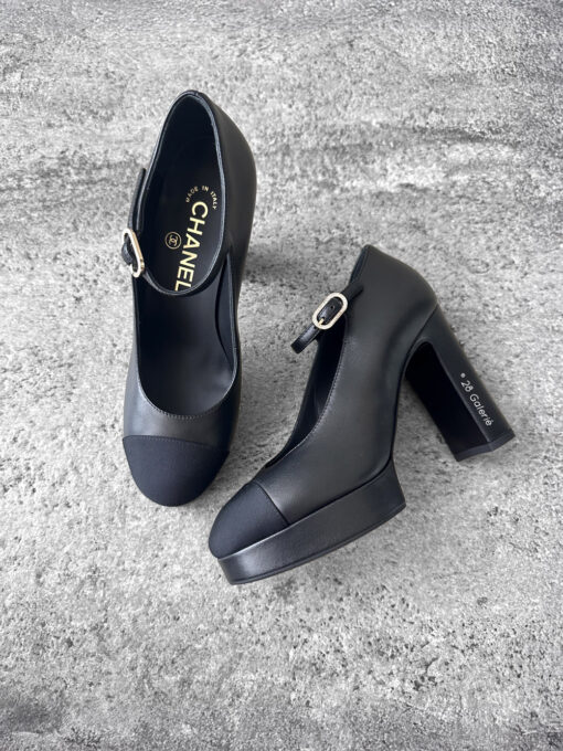Chanel 35.5 Black Mary Janes Heels