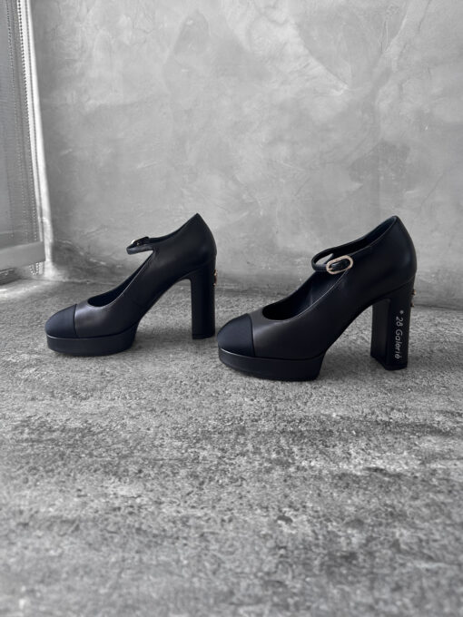 Chanel 35.5 Black Mary Janes Heels