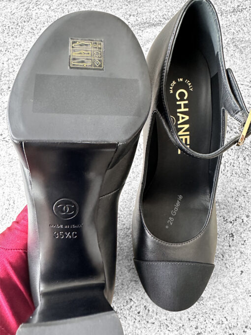 Chanel 35.5 Black Mary Janes Heels