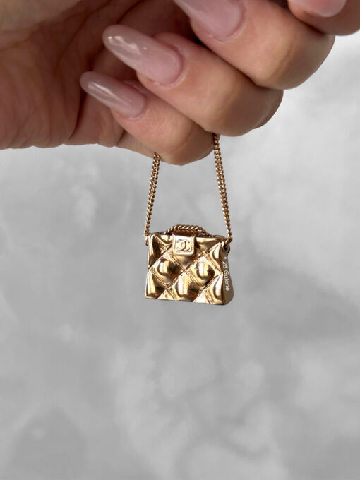 Chanel Gold CC Quilted Bag Pin Brooch
