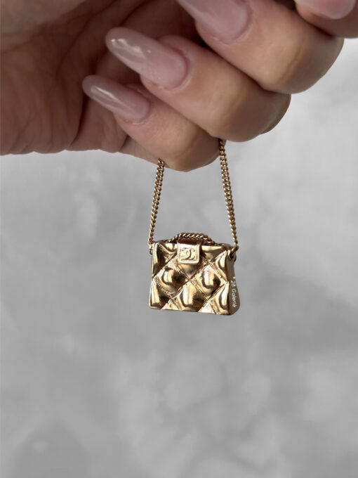Chanel Gold CC Quilted Bag Pin Brooch