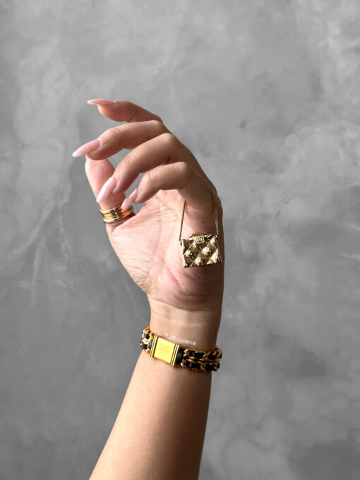 Chanel Gold CC Quilted Bag Pin Brooch