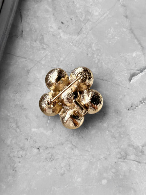 Chanel Vintage Black/Gold Flower Pin Brooch