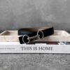 Hermes Heritage belt buckle & Reversible leather strap 24 mm palladium plated size 80