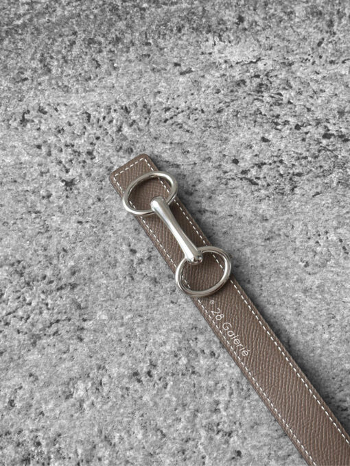 Hermes Heritage belt buckle & Reversible leather strap 24 mm palladium plated size 80