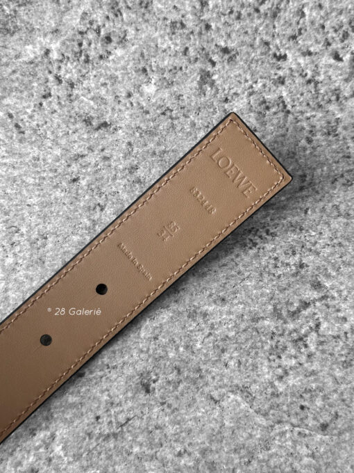 LOEWE Burgundy Anagram Reversible belt gold hardware S80