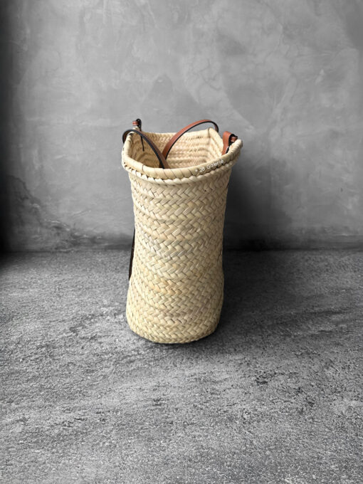 Loewe Natural/Tan Large Basket bag in palm leaf and calfskin
