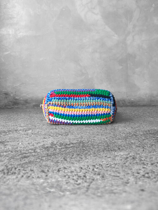 Miumiu Multicolor Crochet Pouch Silver Hardware