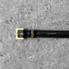 Authentic Saint Laurent Black Cassandre Belt in Calfskin Leather and Gold Hardware