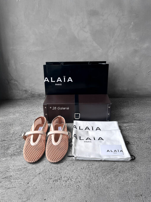 Alaia Nude Fishnet Ballerina Flats size 37