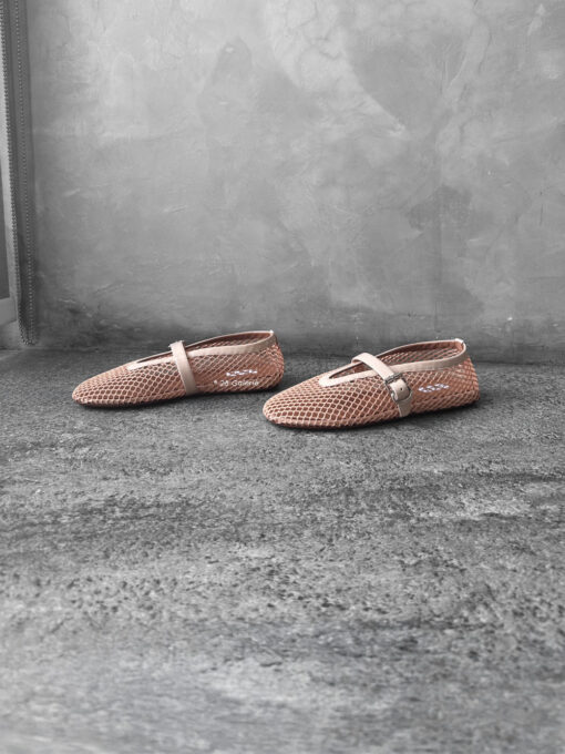 Alaia Nude Fishnet Ballerina Flats size 37