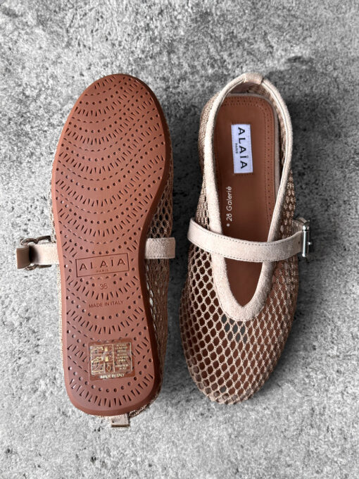 Alaia Nude Suede ballet Flats size 36