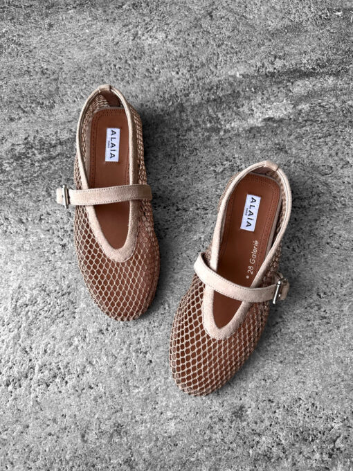 Alaia Nude Suede ballet Flats size 37