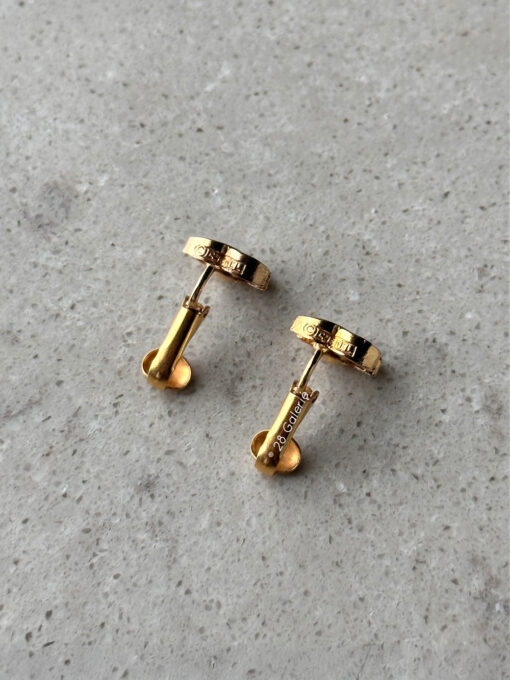 CHANEL VINTAGE GOLD PLATED INTERLOCKING CC EARRINGS