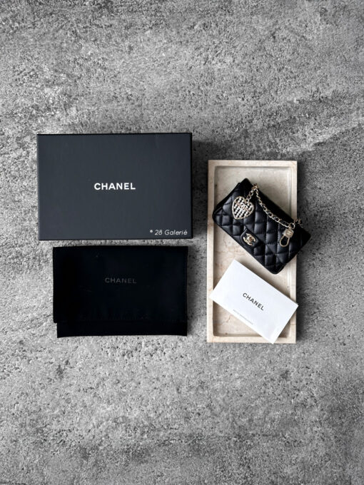 Chanel Black 2024/25 Metiers D'art Classic mini bag with hook lambskin And Gold Tone Hardware