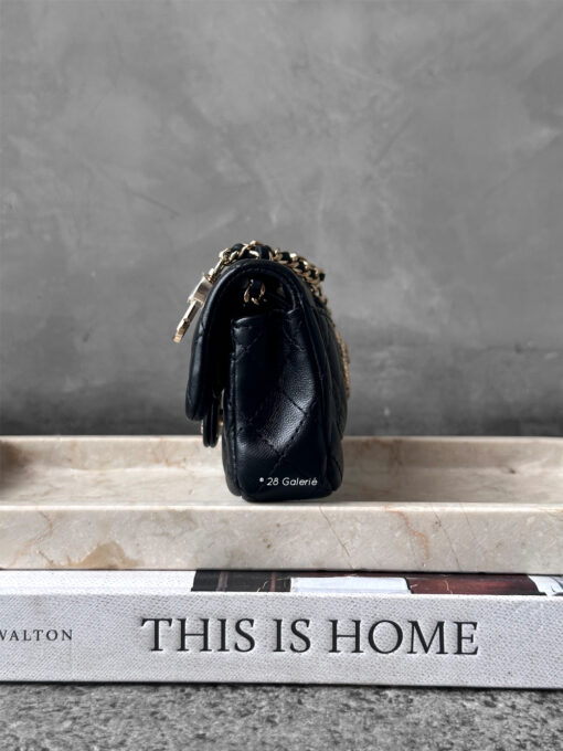 Chanel Black 2024/25 Metiers D'art Classic mini bag with hook lambskin And Gold Tone Hardware