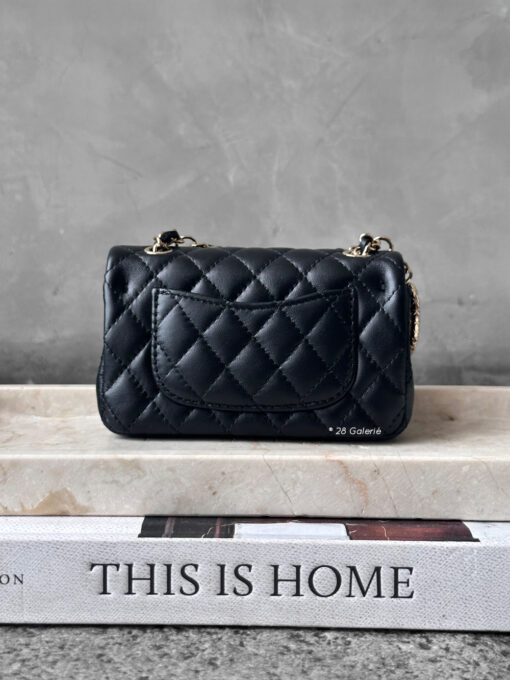 Chanel Black 2024/25 Metiers D'art Classic mini bag with hook lambskin And Gold Tone Hardware