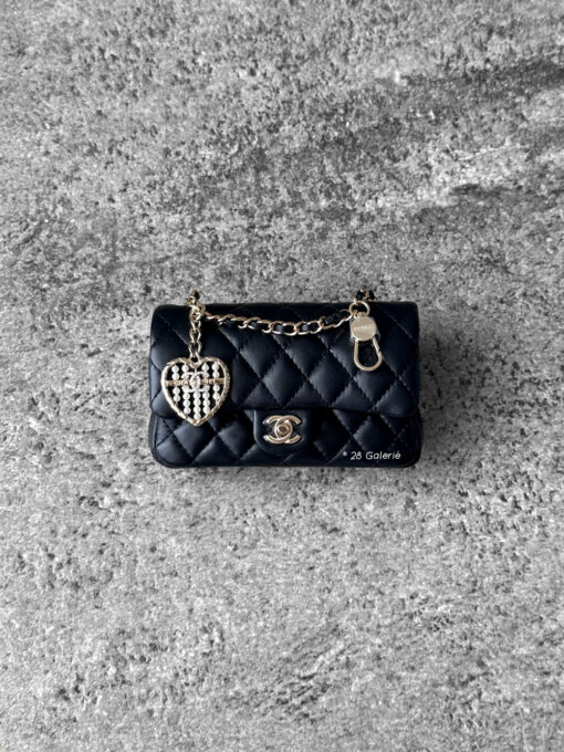Chanel Black 2024/25 Metiers D'art Classic mini bag with hook lambskin And Gold Tone Hardware