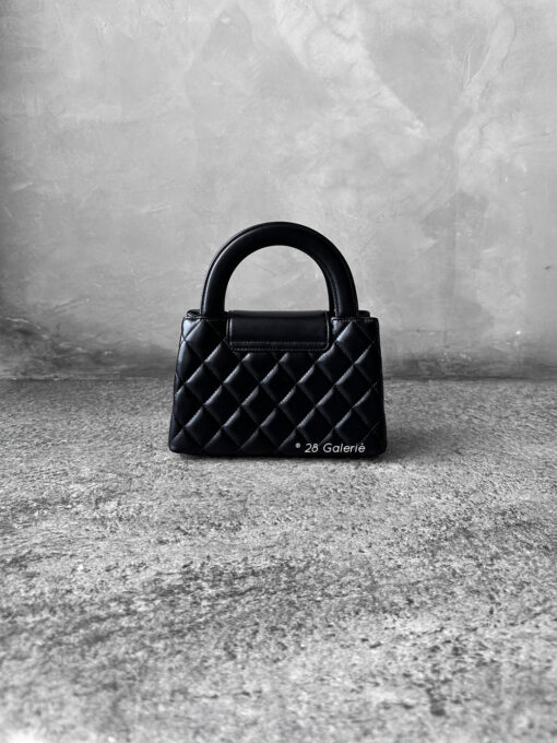Chanel Small Kelly Shopping Bag in Black Shiny Calfskin and Gold Hardware