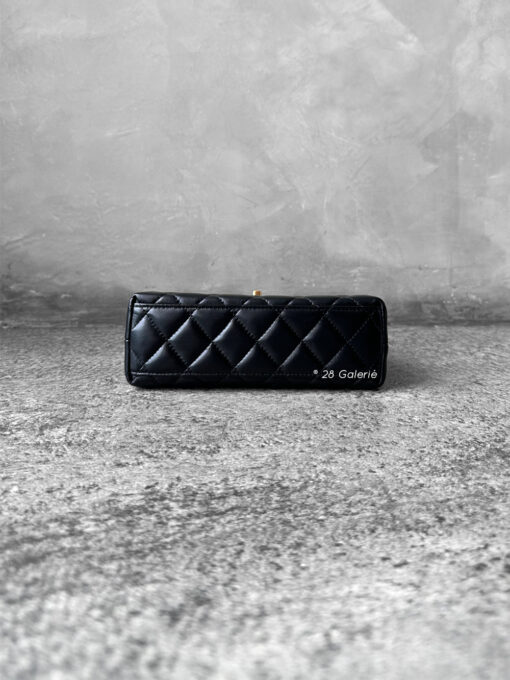 Chanel Small Kelly Shopping Bag in Black Shiny Calfskin and Gold Hardware