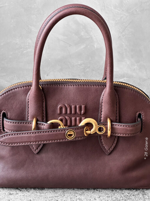 Miumiu Briarwood Aventure Leather Tote Bag