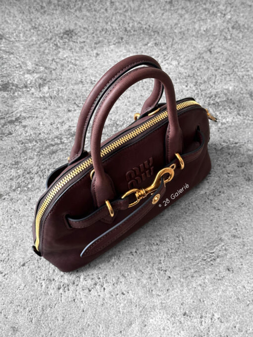 Miumiu Briarwood Aventure Leather Tote Bag