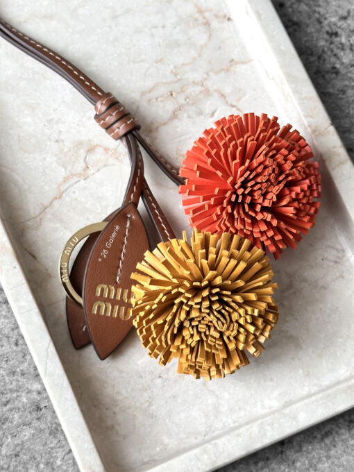 Miumiu Cognac/Orange Leather Trick Bag Charm