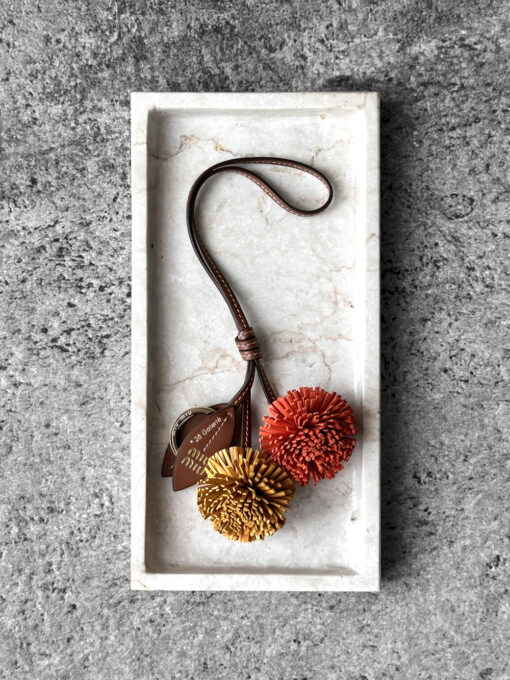 Miumiu Cognac/Orange Leather Trick Bag Charm