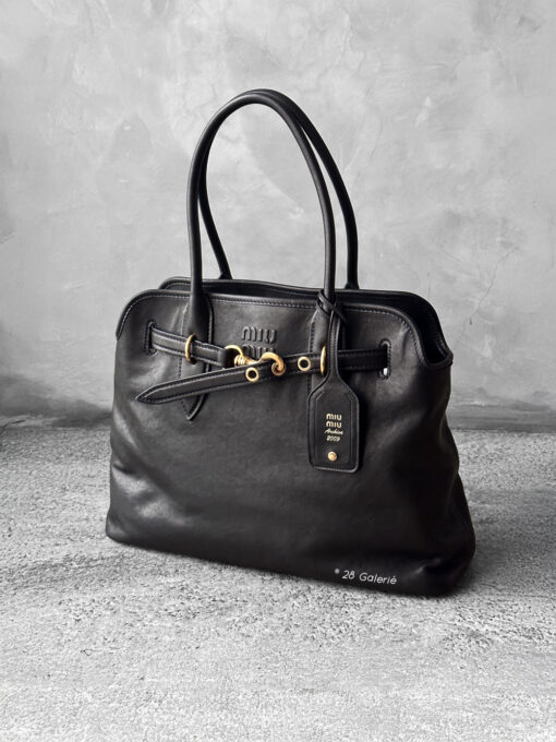 Miumiu Medium Black Aventure Nappa Leather Bag