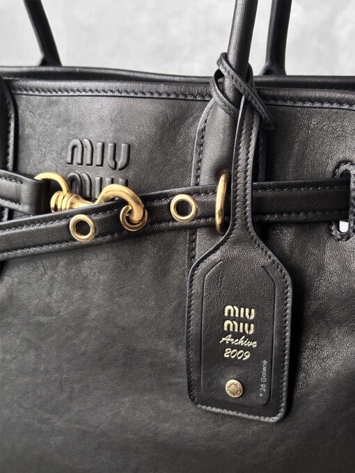 Miumiu Medium Black Aventure Nappa Leather Bag