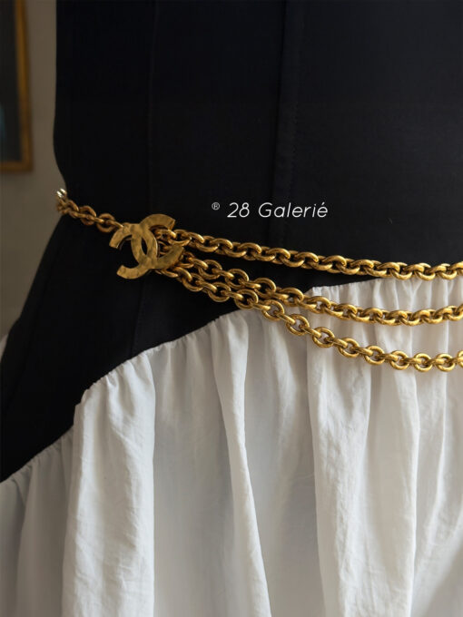 Chanel Coco Mark Vintage Gold Plated Chain Belt