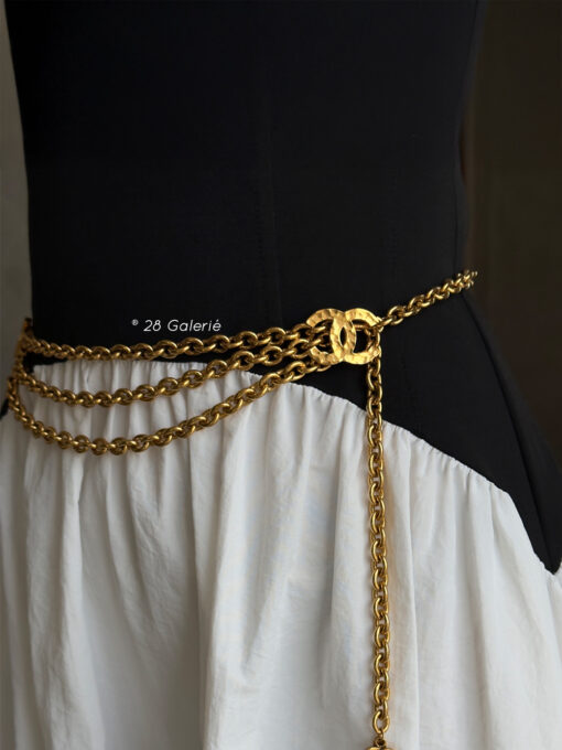 Chanel Coco Mark Vintage Gold Plated Chain Belt