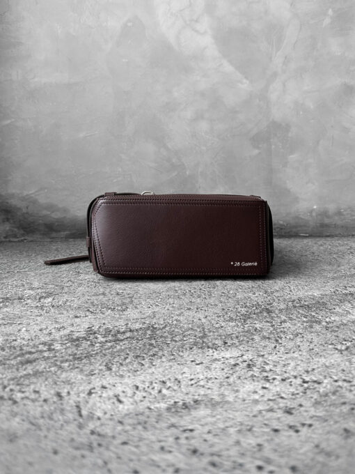 Loewe Small Dark Brownie Puzzle Biker Bag in calfskin leather, blending the iconic Puzzle design with bold biker-inspired detailing.