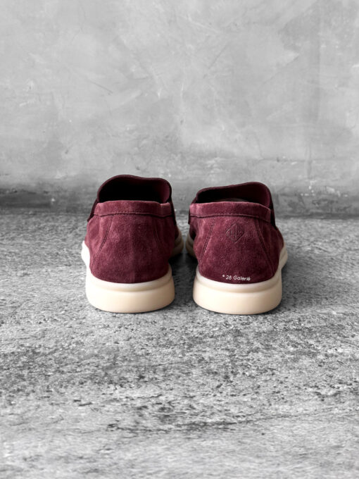 Loro Piana Oxblood Summer Charms Walk Loafers, crafted in supple suede with signature charm detail and refined everyday elegance.