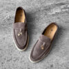 Loro Piana Rain Drops Summer Charms Walk Loafers in supple suede with signature charm detail, blending luxury craftsmanship and casual elegance.
