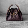 Small Dark Brown C25 Quilted Caviar and Aged Gold Tone Hardware