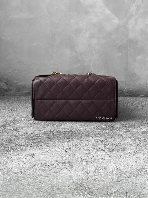 Small Dark Brown C25 Quilted Caviar and Aged Gold Tone Hardware