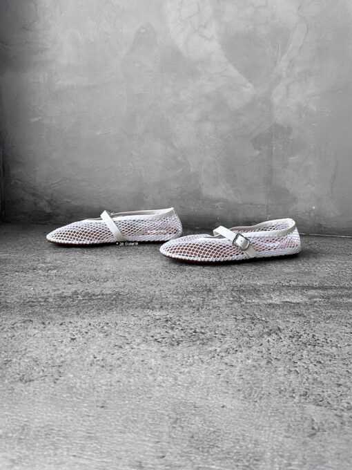 Alaïa White Mesh Ballet Flats, size 40 EU. A chic and breathable design combining elegance with everyday comfort.