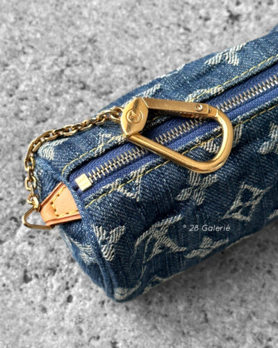 Louis Vuitton Blue Monogram Denim & Vachetta Leather Vintage Key Holder