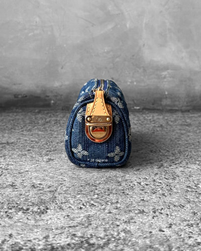 Louis Vuitton Blue Monogram Denim & Vachetta Leather Vintage Key Holder