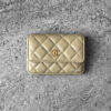 Chanel Light Green Enamel Coco Hearts Clutch with Chain Lambskin Leather and Gold Hardware