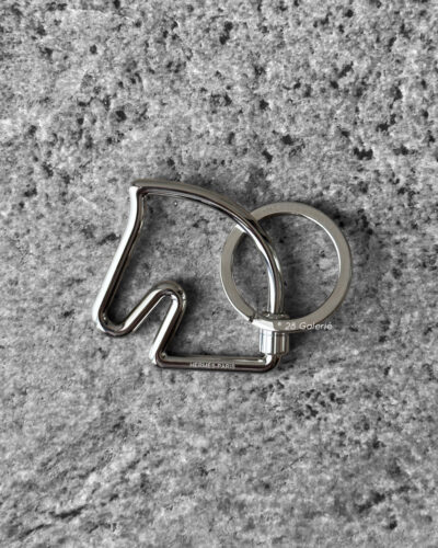 Hermes Cheval Key Ring in Silver Metal (1)