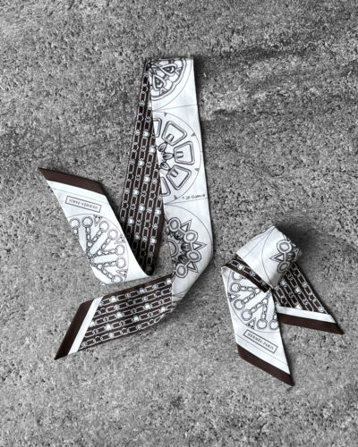 Hermes Effet Kaleidoscope Twilly - BlancAnthracite Marron