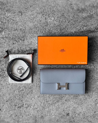 Hermes Gris Pantin Constance To Go Wallet in Palladium Hardware